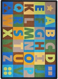 Joy Carpets Kid Essentials Oversize Alphabet Earthtone